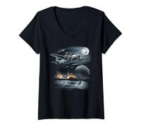 Mujer Planes DE LOS COMPLOS WW2 Camiseta B-17 P51 Mustang F4U Camiseta Cuello V