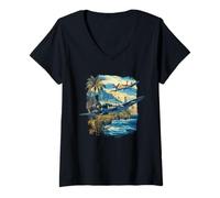 Mujer Planes DE LOS COMPLOS WW2 Camiseta B-17 P51 Mustang F4U Camiseta Cuello V