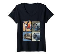 Mujer Planes DE LOS COMPLOS WW2 Camiseta B-17 P51 Mustang F4U Camiseta Cuello V