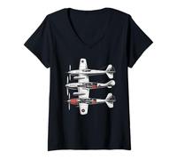 Mujer Planes DE LOS COMPLOS WW2 Camiseta B-17 P51 Mustang F4U Camiseta Cuello V