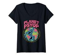 Mujer Planeta Psyop Conspiración OVNI Extraterrestre Secuestro Agenda Secreta Camiseta Cuello V