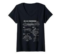 Mujer Plano del avión Estadounidense B-52 Stratofortress Camiseta Cuello V