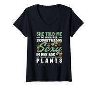 Mujer Plant Lover Whisper Something Sexy Plants Suculent Flower Camiseta Cuello V