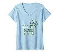 Mujer Planta más árboles - Amante de la Naturaleza Consciente del Medio Ambiente Camiseta Cuello V