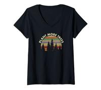 Mujer Planta vintage Más árboles Salva nuestro cambio climático Día de la Tierra Camiseta Cuello V