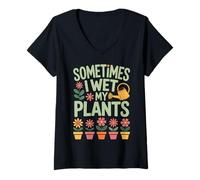 Mujer Plantar a Veces Mojo mis Plantas Jardinería Divertida Camiseta Cuello V