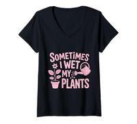 Mujer Plantar a Veces Mojo mis Plantas Jardinería Divertida Camiseta Cuello V