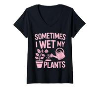 Mujer Plantar a Veces Mojo mis Plantas Jardinería Divertida Camiseta Cuello V