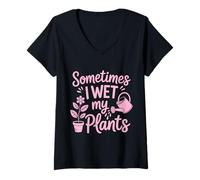 Mujer Plantar a Veces Mojo mis Plantas Jardinería Divertida Camiseta Cuello V