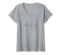 Mujer Plantar más árboles - Cambio Climático Medio Ambiente Camiseta Cuello V