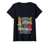 Mujer Plantas Carnívoras Amantes Hombres Sarracenia Venus Flytrap Camiseta Cuello V