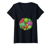 Mujer Plantas suculentas Plantas de Interior Jardinería Camiseta Cuello V