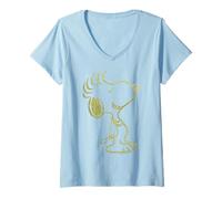 Mujer Plantilla Alternativa Snoopy Punk Rock Urban Rebel Paws Nerd Camiseta Cuello V