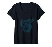 Mujer Plantilla artística de Graffiti Envejecida con Cara de orangután Camiseta Cuello V