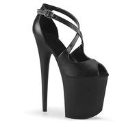 Mujer plataforma Zapatos tacón sandalias Sexy Ultra tacones altos Stiletto Boca de pez Correas cruzadas en el tobillo Puntera abierta Verano sapatos mujer Para stripper Fiesta Bailarina barra 7.87 IN(