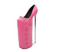 Mujer plataforma Zapatos tacón sandalias Sexy Ultra tacones altos Stiletto Charol cordones Detalle lazo Sin cordones Verano sapatos mujer stripper Fiesta Bailarina barra Escenario Modelo club 11.8 IN(