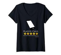 Mujer Platón - Filosofía Griega Antigua - Alegoría De La Cueva Meme Camiseta Cuello V