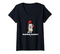 Mujer Play Basketball, Basketball Anywhere Illustration Graphic Camiseta Cuello V