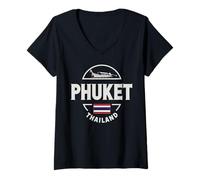 Mujer Playa de Phuket Tropical Travel Island Camiseta Cuello V