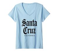 Mujer Playa de Santa Cruz, California, Retro Forest Norcal Surf 831 Camiseta Cuello V