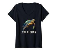 Mujer Playa del Carmen México Camiseta Cuello V