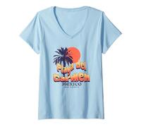 Mujer Playa del Carmen México Camiseta Cuello V