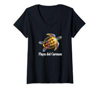 Mujer Playa del Carmen México Camiseta Cuello V