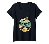 Mujer Playa Virginia Camiseta Cuello V