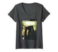 Mujer PlayStation 2 Shadow of the Colossus Cover Art Video Game Camiseta Cuello V