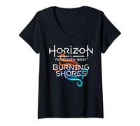 Mujer PlayStation Horizon Forbidden West Burning Shores Waves Camiseta Cuello V