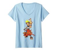 Mujer PlayStation Jak and Daxter Classic Duo Pose and Logo Camiseta Cuello V