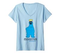 Mujer Plaza Sésamo Cookie Monster Actitud Cool King Classic Pose Camiseta Cuello V