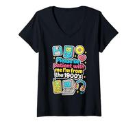 Mujer Please Be Patient with Me, Retro, años 1900, Boomer Mom Women Camiseta Cuello V