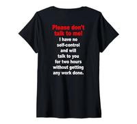 Mujer Please Don't Talk To Me Ironía Oficina Divertida Camiseta Cuello V