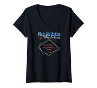 Mujer Plein Air Pintura de Artista para Artistas acrílicos Trabajo al Aire Libre Camiseta Cuello V