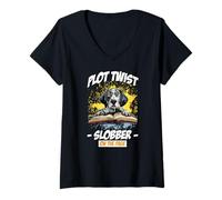 Mujer Plot Twist Slobber on The Page Camiseta Cuello V