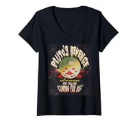 Mujer Plutón Nunca Olvidar la Venganza UFO Invasión Ciencia ficció Camiseta Cuello V