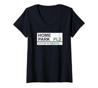 Mujer Plymouth Argyle Home Park - Cartel de calle icónico Camiseta Cuello V