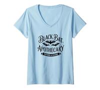 Mujer Pociones de boticario de murciélago Negro Elixires gótico Camiseta Cuello V
