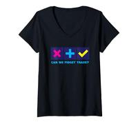 Mujer ¿Podemos comerciar con la ansiedad? Squishy Trading Cube Sugar Sand Gumdrop Camiseta Cuello V