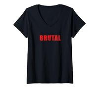 Mujer Poder Bruto Intenso y Brutal Camiseta Cuello V