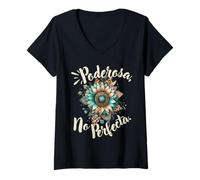 Mujer Poderosa No Perfecta Girasol Boho Camiseta Cuello V