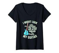 Mujer Podría parecer Que te escucho Guitarrista Camiseta Cuello V