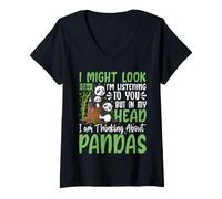 Mujer Podría parecer Que te escucho Pero en mi Cabeza Soy T Camiseta Cuello V