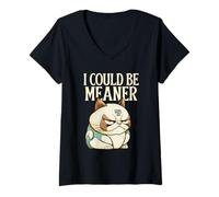 Mujer Podría ser más Malo (Divertido gráfico de Gato) Camiseta Cuello V