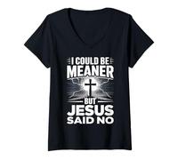Mujer Podría ser más Malo, Pero Jesús Dijo Que no Hay Cristiano bíblico Camiseta Cuello V