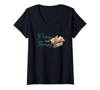 Mujer Poesía Terapia Poeta Escritor Escritura Creativa Poesía Amante Camiseta Cuello V