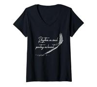 Mujer Poeta Corazón Poesía Amante Ritmo En Alma Poesía En Corazón Camiseta Cuello V