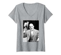 Mujer Poirot David Suchet Agatha Christie 1988 Camiseta Cuello V
