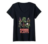Mujer Poisonous Plants Botanical Chart Camiseta Cuello V